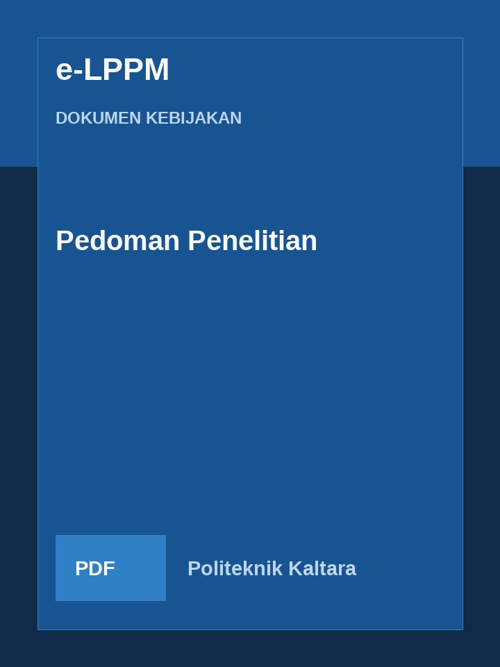 Cover Pedoman Penelitian