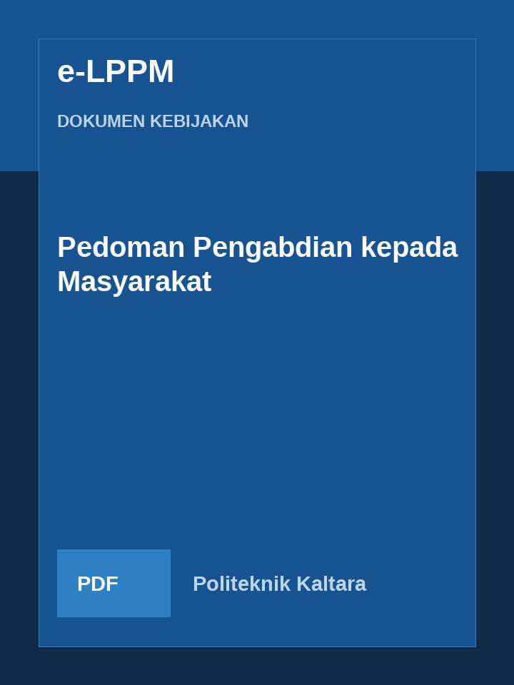 Cover Pedoman Pengabdian kepada Masyarakat